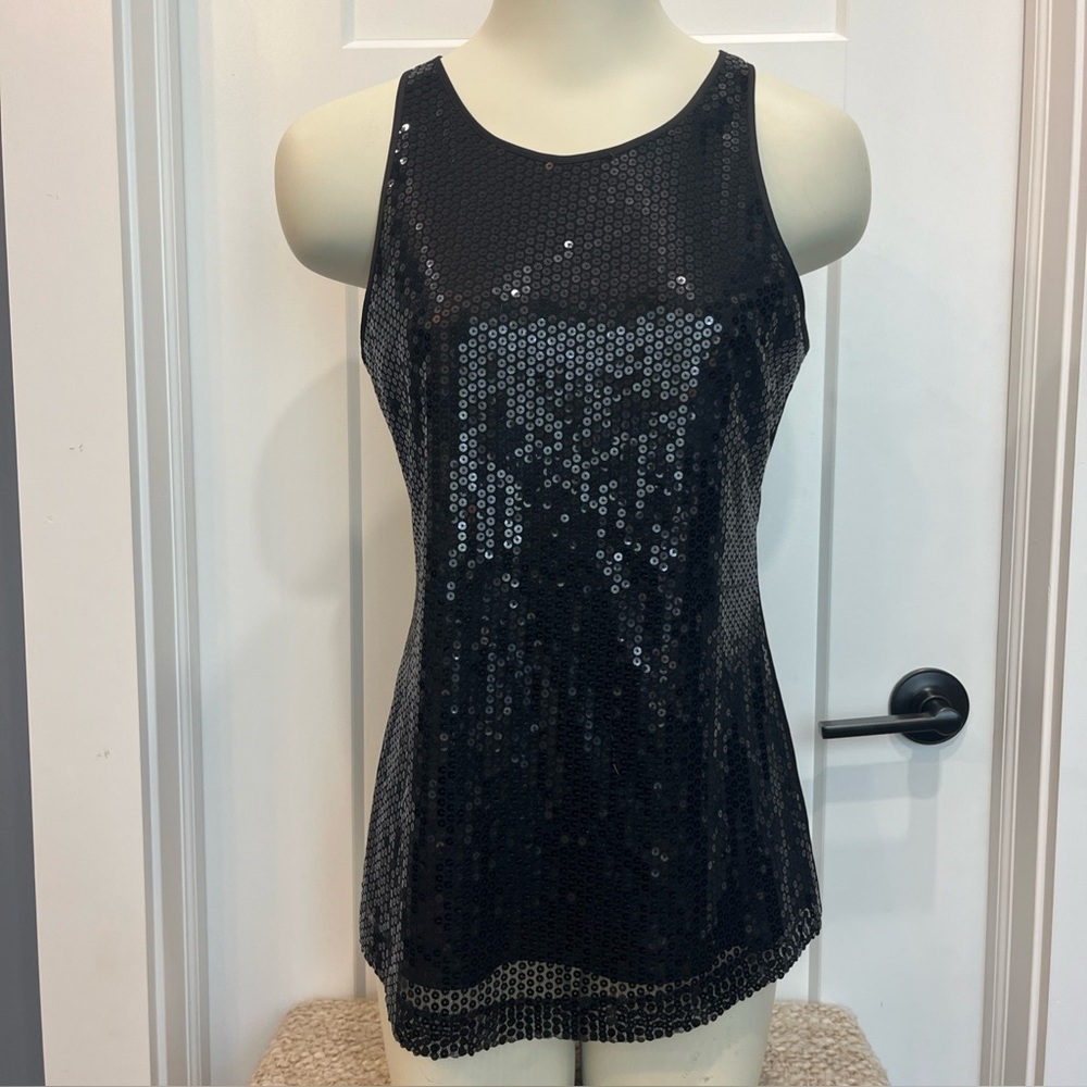 Banana Republic Outlet Women’s Sleeveless Tank Top Black‎ Sequin Size Small NWT
